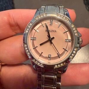 Silver Bulova watch